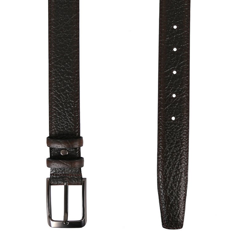 Ремень FABRETTI мужской, 35 мм, натуральная кожа, коричневый