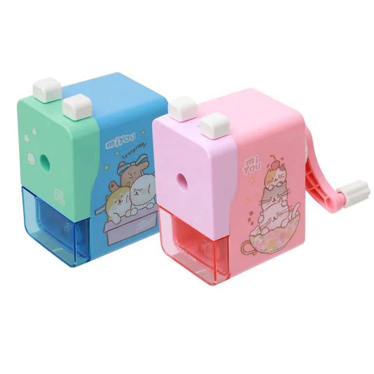 Точилка механическая пластиковый корпус Deli "MiYou" ассорти