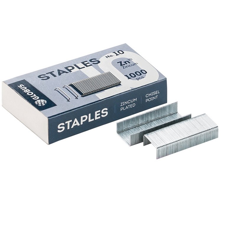 Скобы №10 Globus 1000 шт/у, оцинкованные, до 20 листов С10-1000