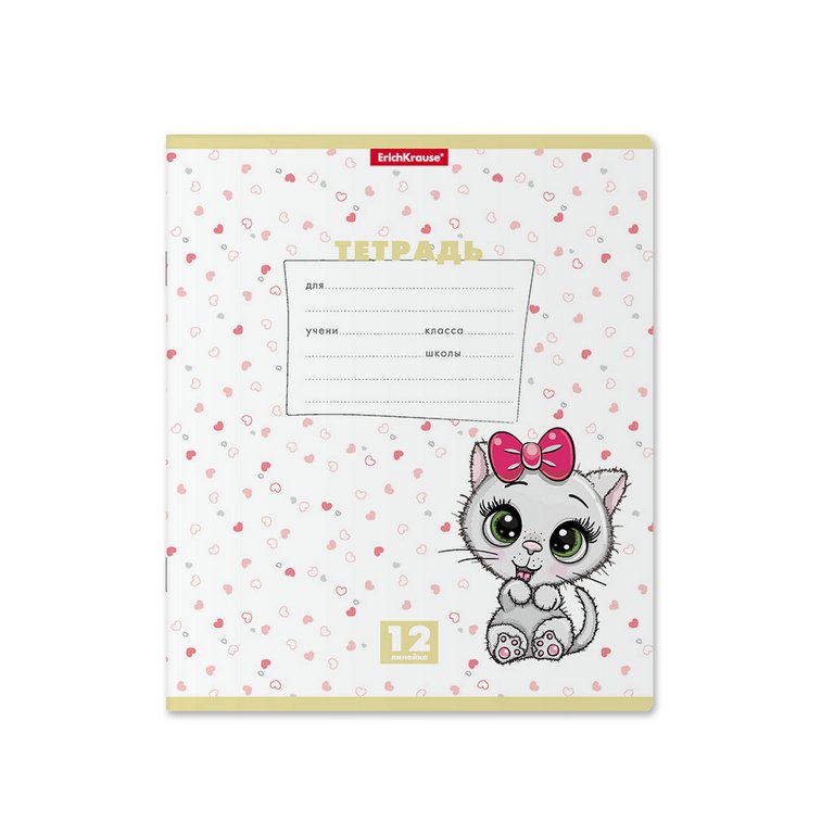 Тетрадь 12 лист лин. А5 на скрепке "Веселые зверята"