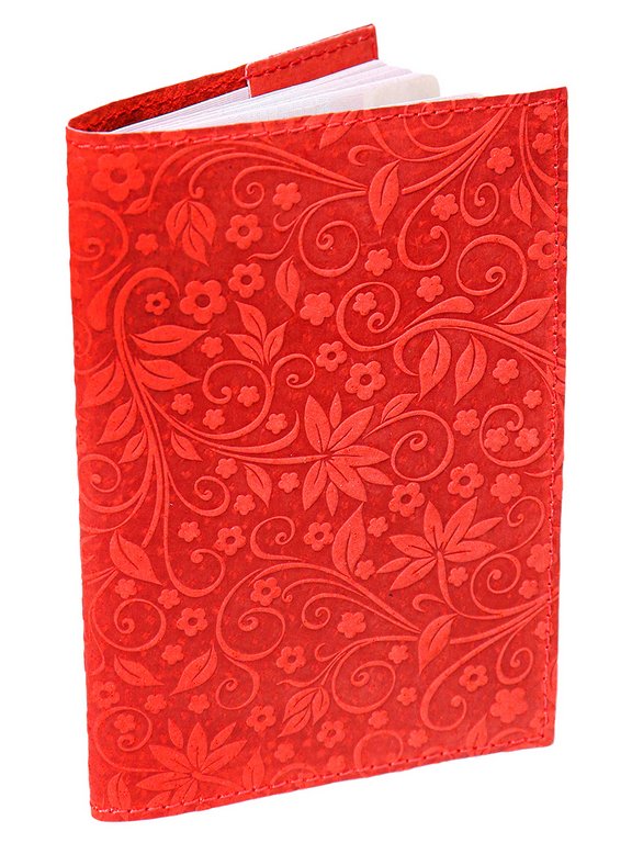 Обложка для паспорта MILAND "Флаверс" нат. кожа, красная