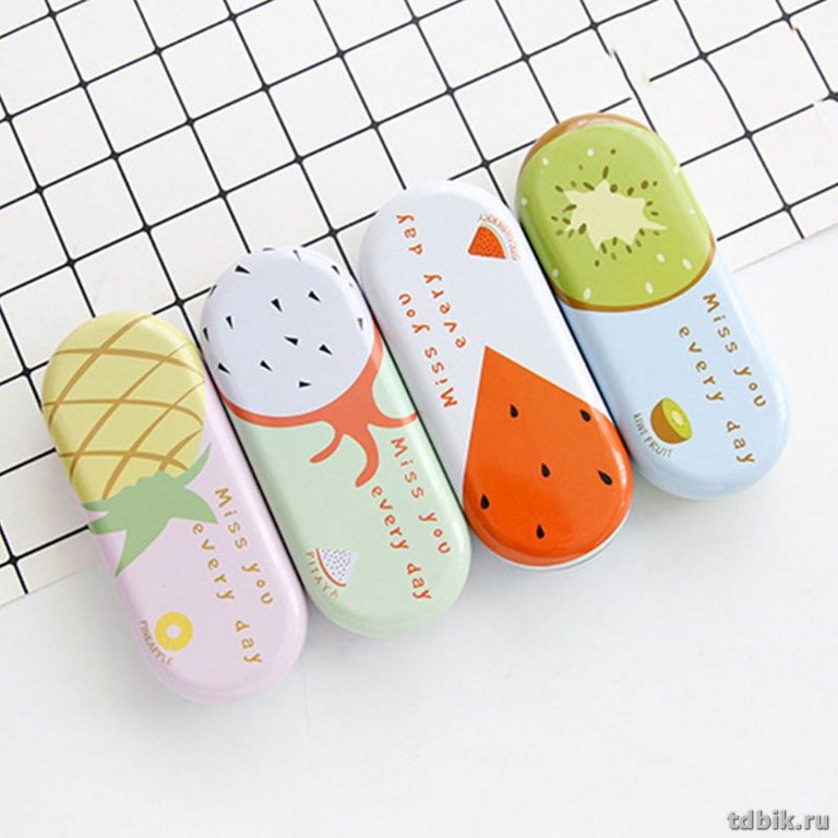 Футляр для очков "Fruits", 15,5*6,5*3см, металл (4 дизайна)