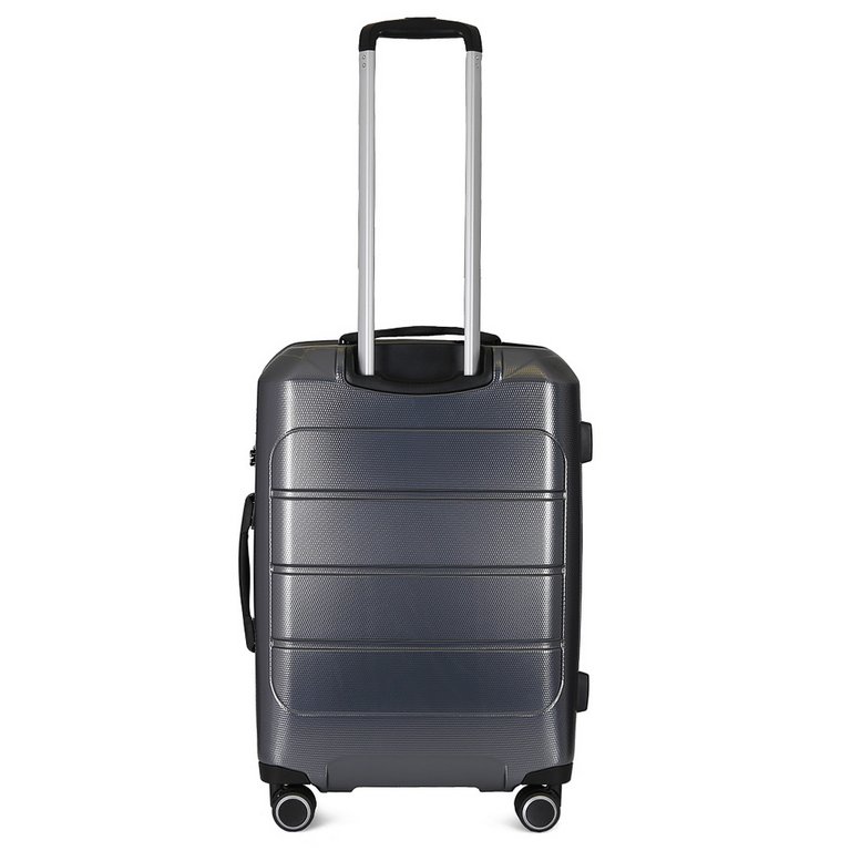 Чемодан 4-х колесный FABRETTI 100% поликарбонат, 66*43*27 см, серый