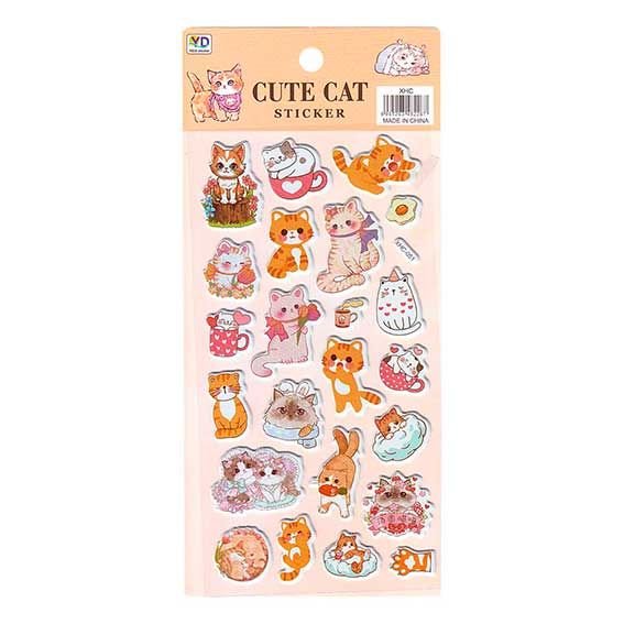 Наклейки  9,5 х 22 см  "Котики 3"