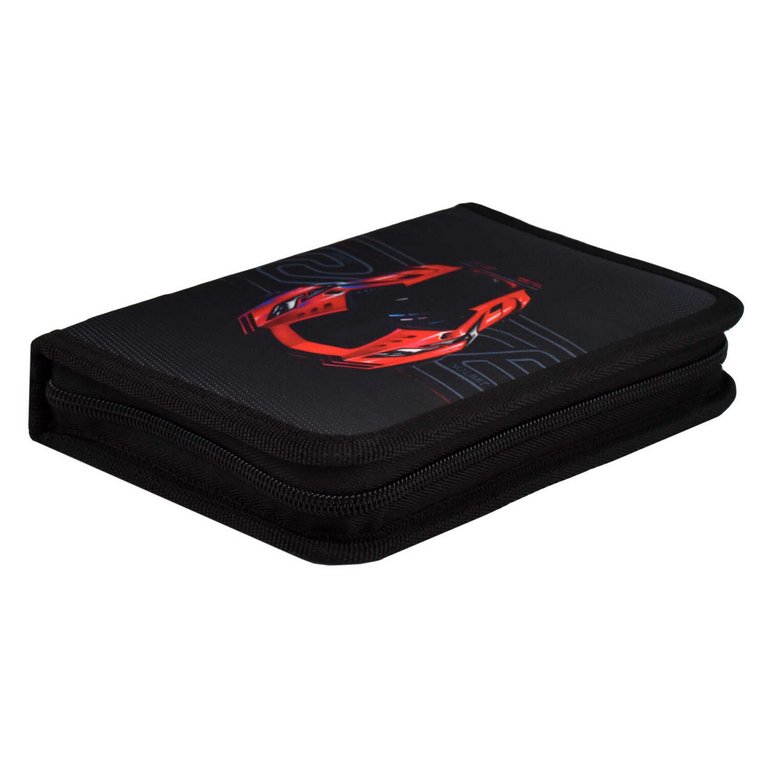 Пенал 1 отд. 1 откид. планка для мальчика Феникс+ "Суперкар" 13.3x20x3.5 см, ткань