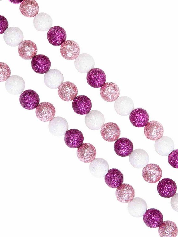 Бусы (пенополистирол) цвет розовый/белый 170х1,5 см