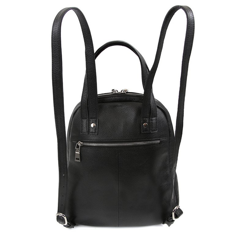 Рюкзак женский FABRETTI 24*33*10см, нат. кожа, черный