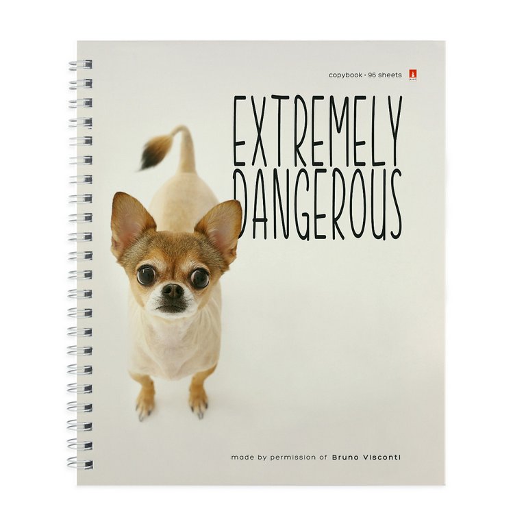 Тетрадь 96 лист кл. А5 на гребне "ОСОБО ОПАСНЫЕ СОБАЧКИ" 5 ВИДОВ