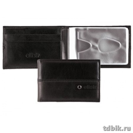 Футляр для кредитных карт Elisir Графит, нат.кожа, кристаллы Swarovski