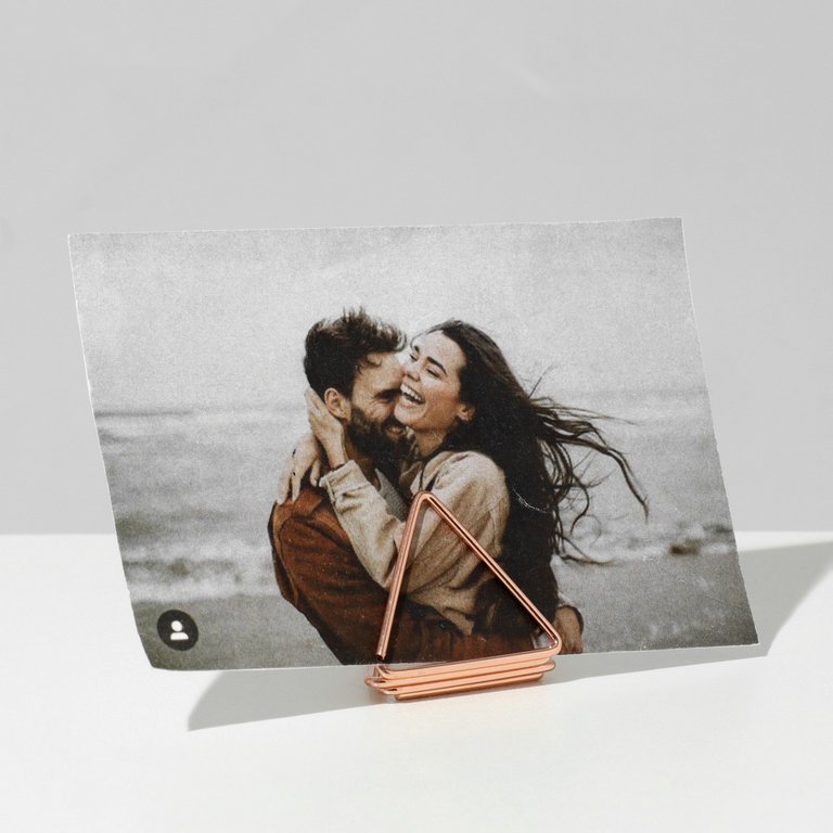 Мемо-клип  "Треугольник" цв. розовое золото (набор 5 шт)