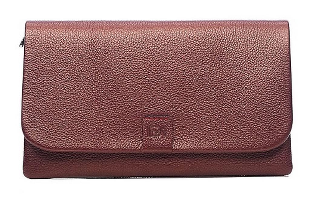 Сумка женская-клатч  D.Morelli , нат. кожа "Павия-2" бордо