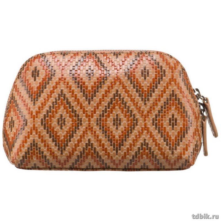 Косметичка Dr.Koffer 10,5*18,5*6,5см, нат. кожа, на молнии, коричневая