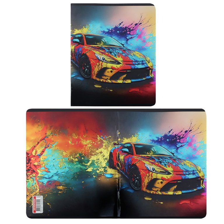 Тетрадь 48 лист кл. А5 на скрепке "Красочные машины"