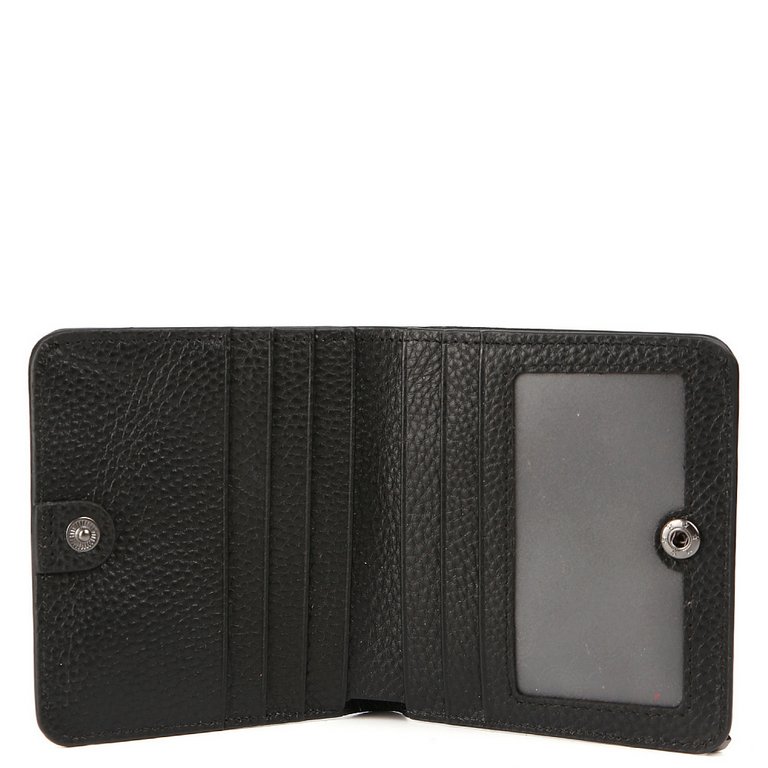 Портмоне FABRETTI женское, нат. кожа, 9,5*10*2 см, черный