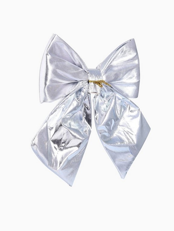 Бант серебро  1 шт, 24*26 см Лоск
