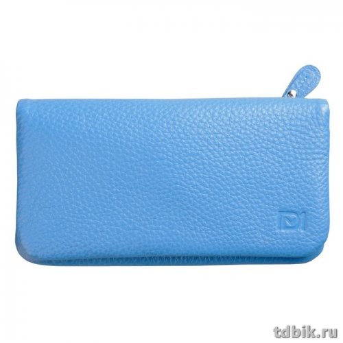 Портмоне D.Morelli женское "Бриенна" большое, нат. кожа,  цвет голубой