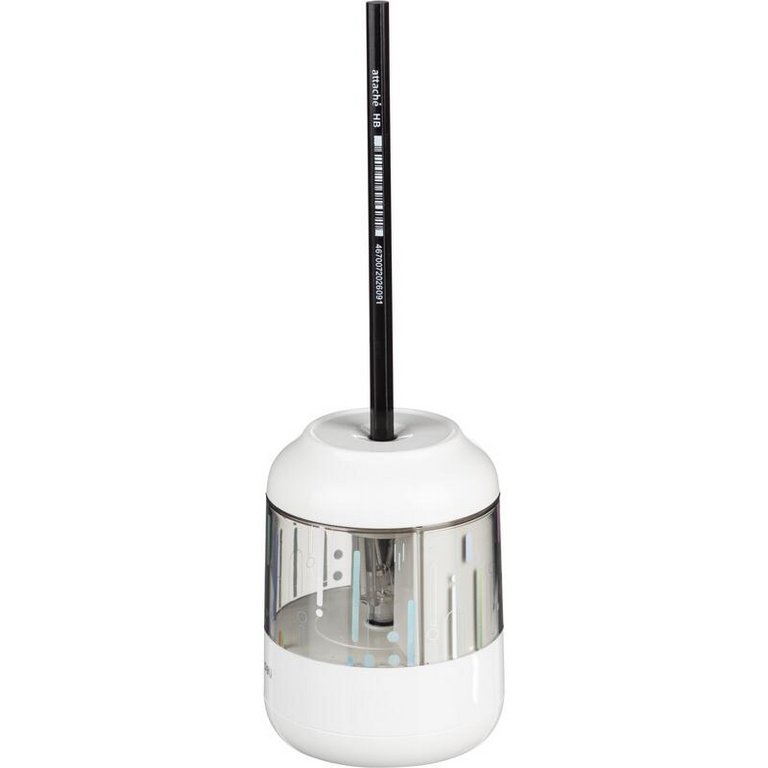 Точилка электрическая Deli 1 отверстие, белая,  на батарейках (в комплект не входят)