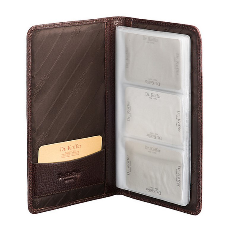 Визитница Dr.Koffer 20,5*12см на 72 визитки, коричневая