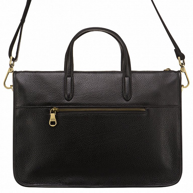 Сумка для документов Dr.Koffer, нат. кожа, черная