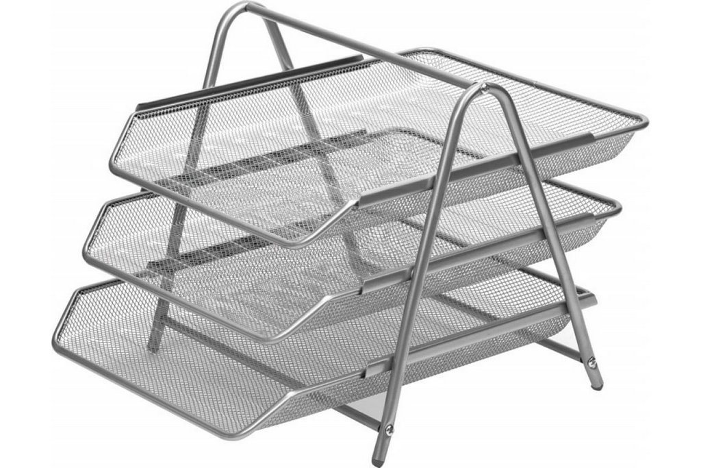 Лоток горизонтальный металл. тройной серебро Attache