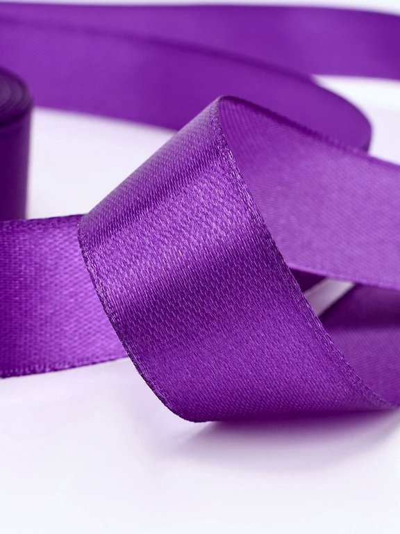 Лента атласная 2,0см*23м, цв. фиолетовый  ART UZOR