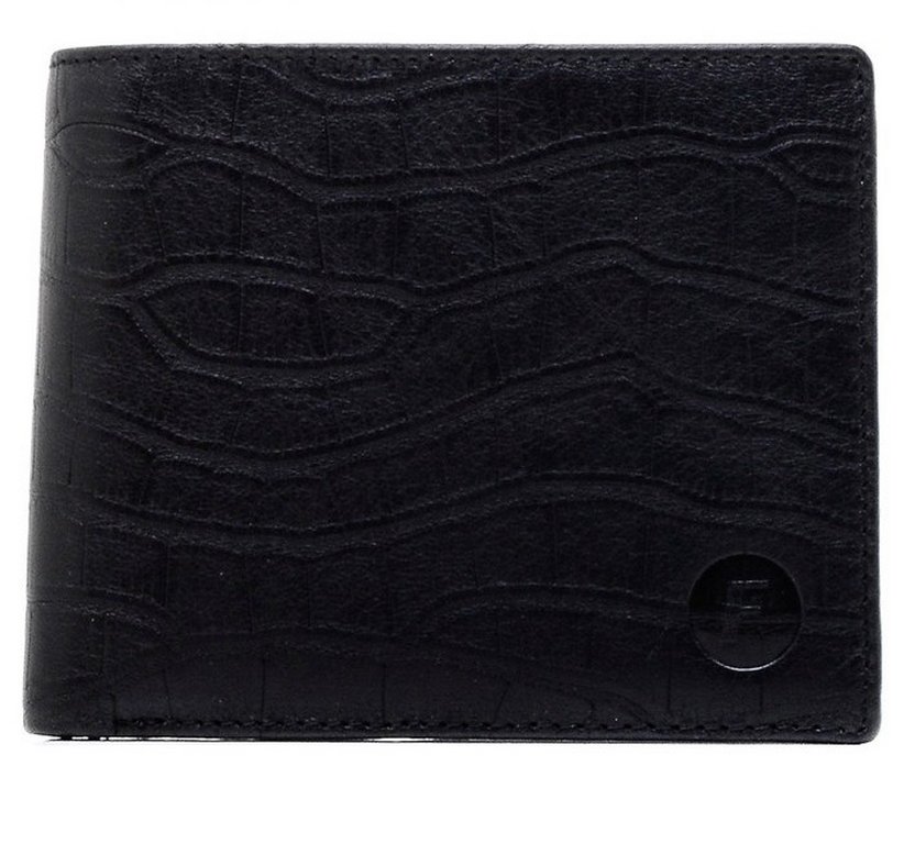 Портмоне Faetano мужское, с монетником, нат.кожа, черный