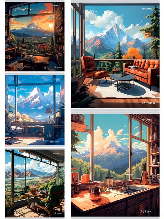 Тетрадь 48 лист лин. А5 на скрепке Prof-Press "НЕРЕАЛЬНЫЙ МИР" цвет. мелов. обл.