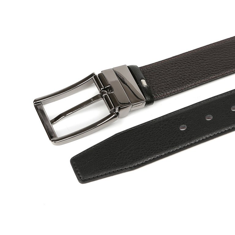 Ремень FABRETTI мужской, натуральная кожа, размер 130, коричневый/чёрный