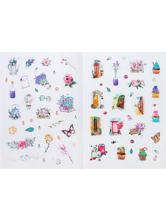 Набор наклеек 220 шт "Акварель и прованс" 16л., А5, MILAND