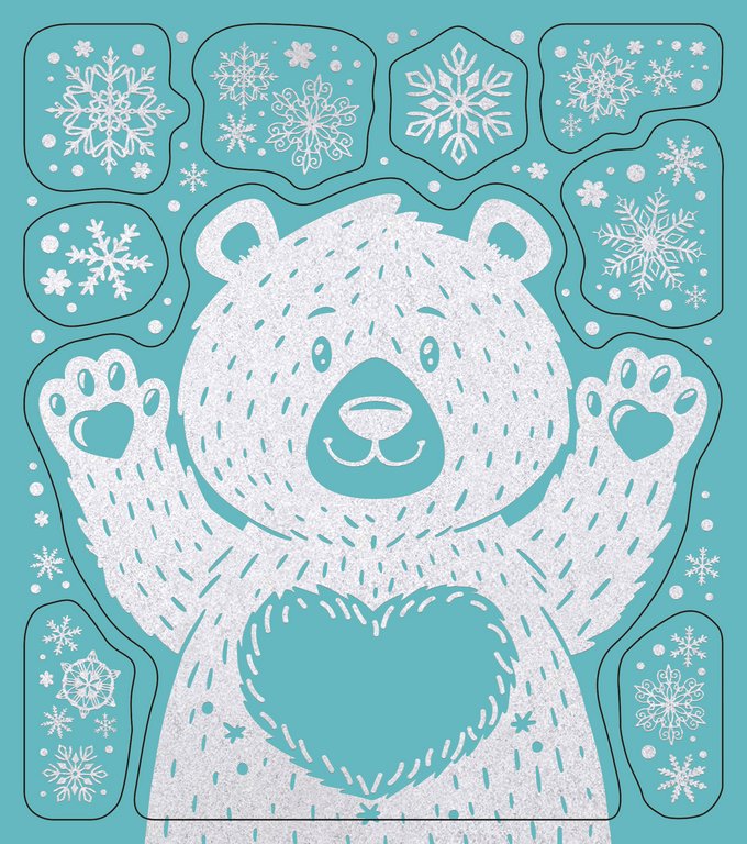 Украшение оконное "Мишка" 15,5x17,5см