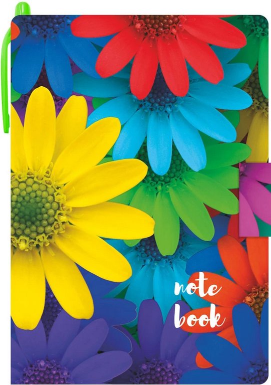 Блокнот А6  50л., 105*150 мм, LAMARK +ручка, "Герберы", вн.блок на спирали