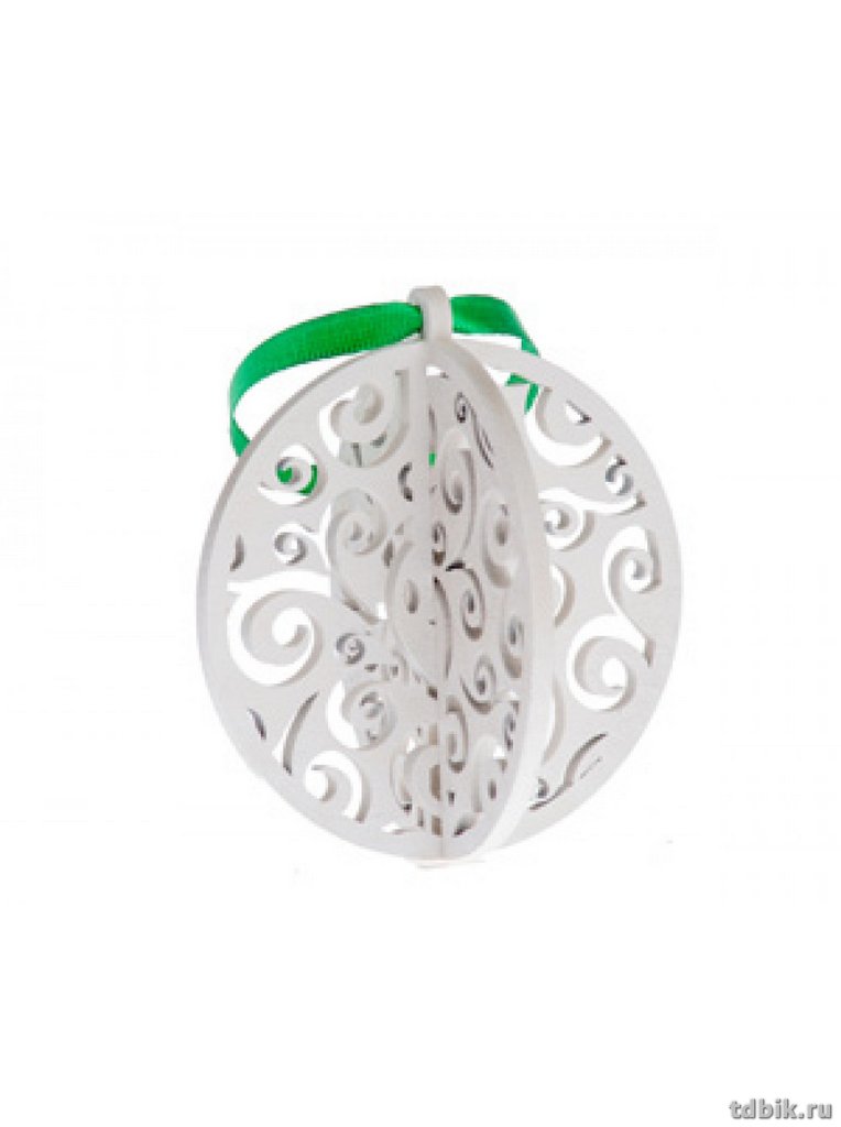 Украшение елочное из дерева ТОМИК Шар "Ажурный"