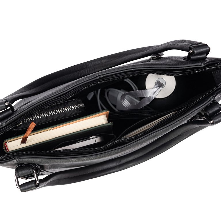 Сумка женская Dr.Koffer 33х27х13см см, нат.кожа черная