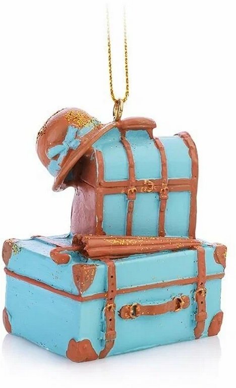 Украшение елочное из полирезины "Багаж леди" 3,8х6х5,3см
