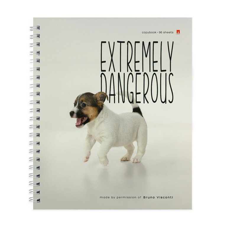 Тетрадь 96 лист кл. А5 на гребне "ОСОБО ОПАСНЫЕ СОБАЧКИ" 5 ВИДОВ