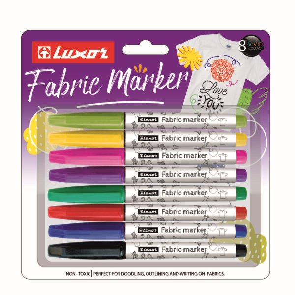 Набор маркеров для ткани 8шт Luxor FABRIC 5-7 мм