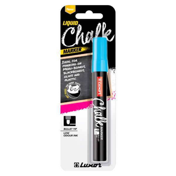 Маркер меловой синий 5мм Luxor "Chalk Marker" (на водной основе)
