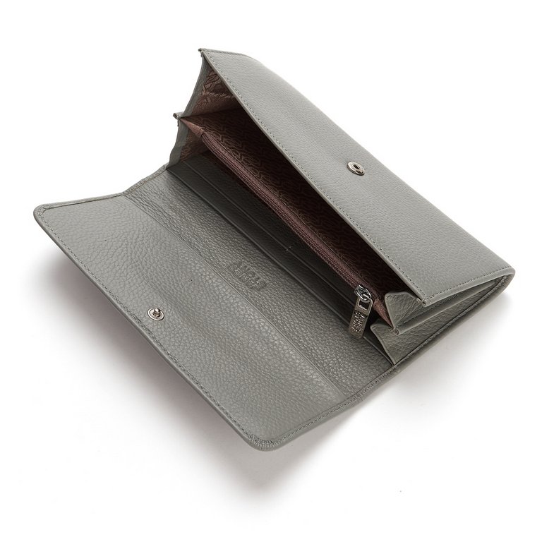 Портмоне Jane's Story женское 19см, нат.кожа, серо-голубой