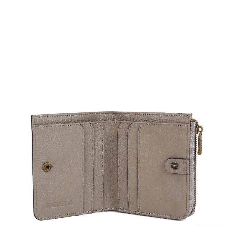 Портмоне FABRETTI женское, нат. кожа, 11*10*3см, бронзовый