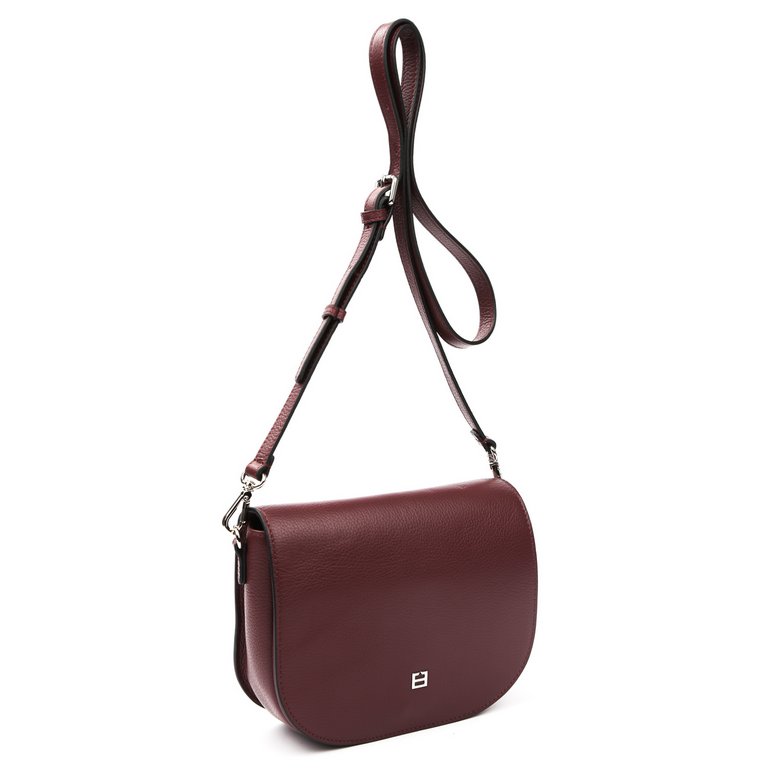 Сумка женская FABRETTI 20х16х6 см, нат. кожа, бордовый