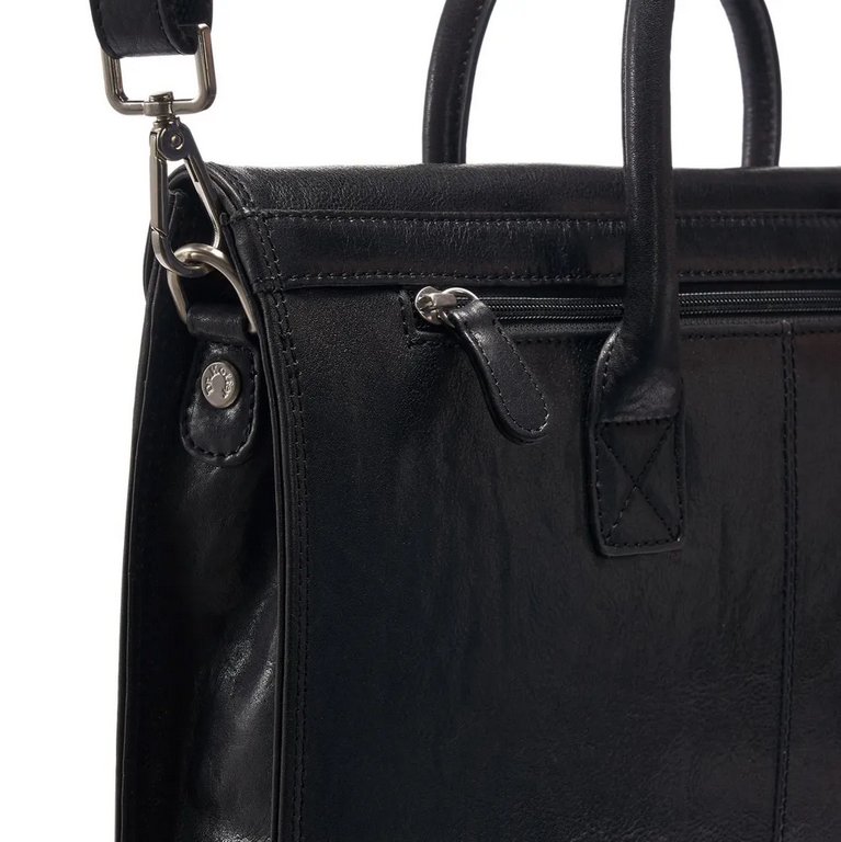 Сумка для документов Dr.Koffer, нат. кожа, черная