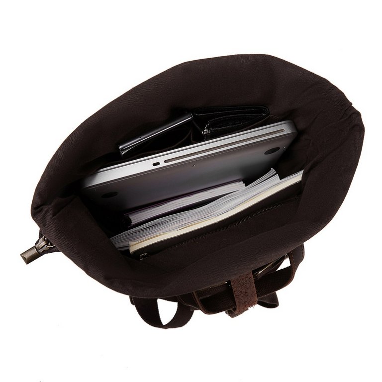 Рюкзак молодежный мужской  Dr.Koffer натуральная кожа/текстиль 36*31*10см, серый