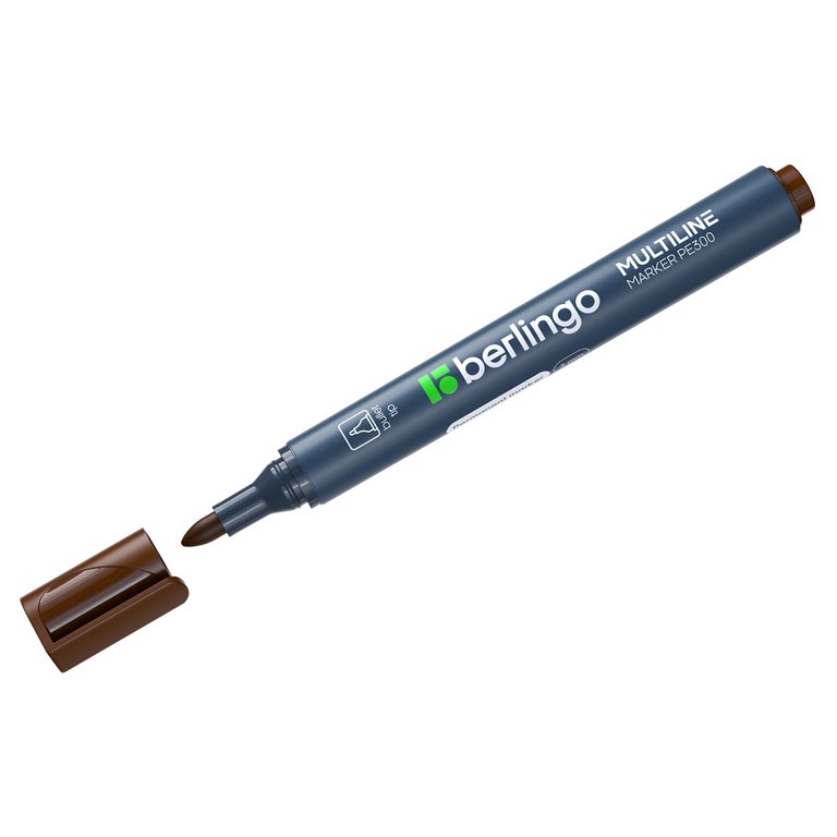 Маркер перманентный  3 мм Berlingo "Multiline PE300" круглый, коричневый