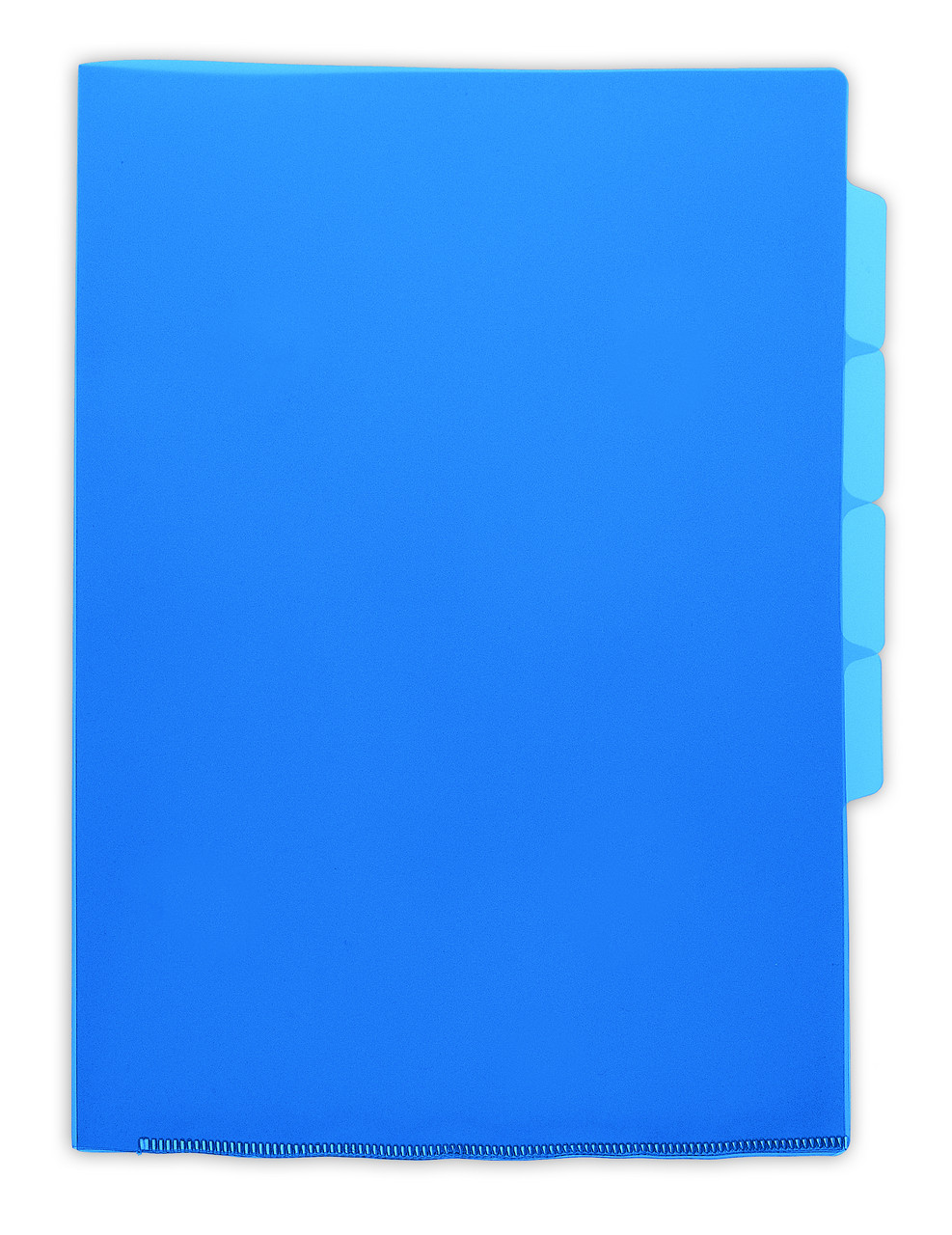 Папка-уголок A4 пластик 0,15 мм жест. 3отд цв. синий Бюрократ
