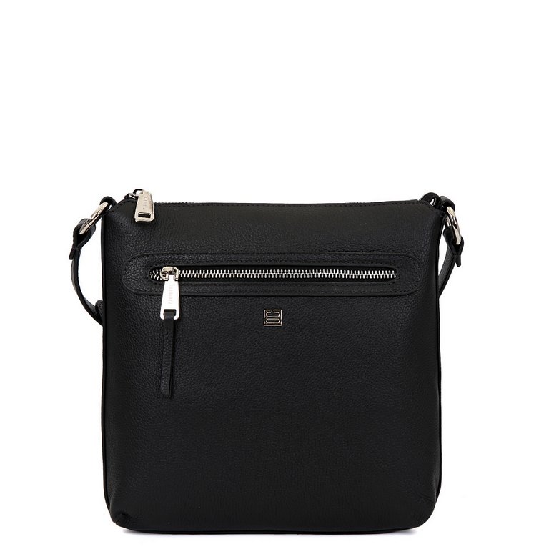 Сумка женская FABRETTI 26*8*25см, нат. кожа, черный