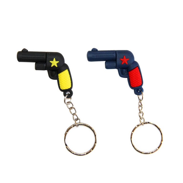 Брелок "Пистолет" 4,5см ассорти (резина)