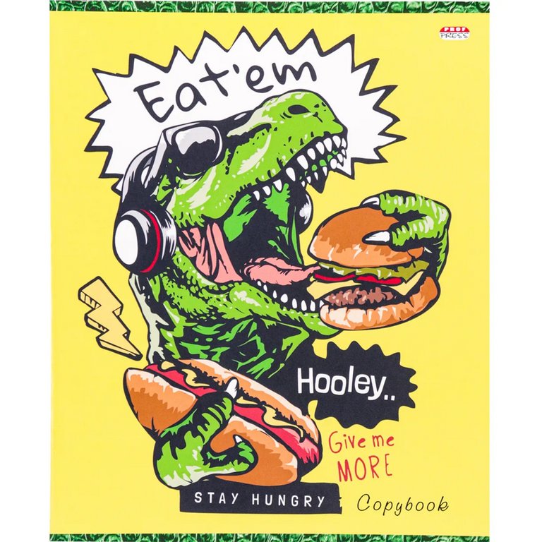 Тетрадь 48 лист кл. А5 на скрепке Prof-Press "ШУМНЫЙ ДИНОЗАВР" мелов. обл.