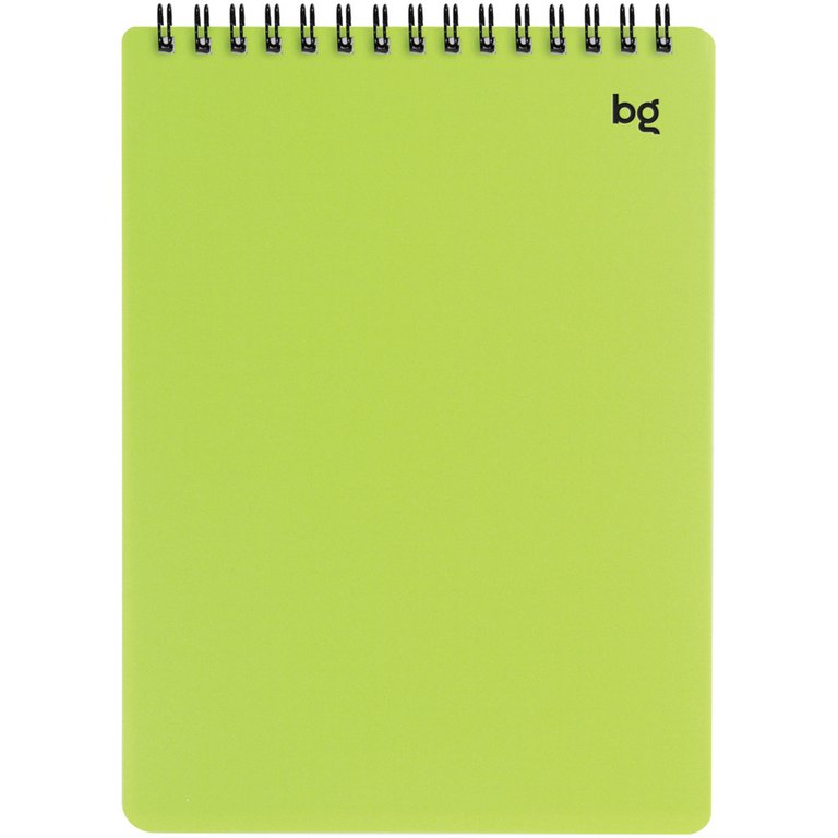 Блокнот А5  60л., 142*203 мм, на гребне BG "Neon" клетка, салатовая пластиковая обложка