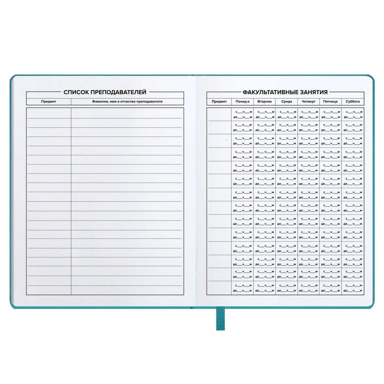 Дневник школьный мягкая обложка, кожзам "БИРЮЗОВЫЙ ТАЙДАЙ"