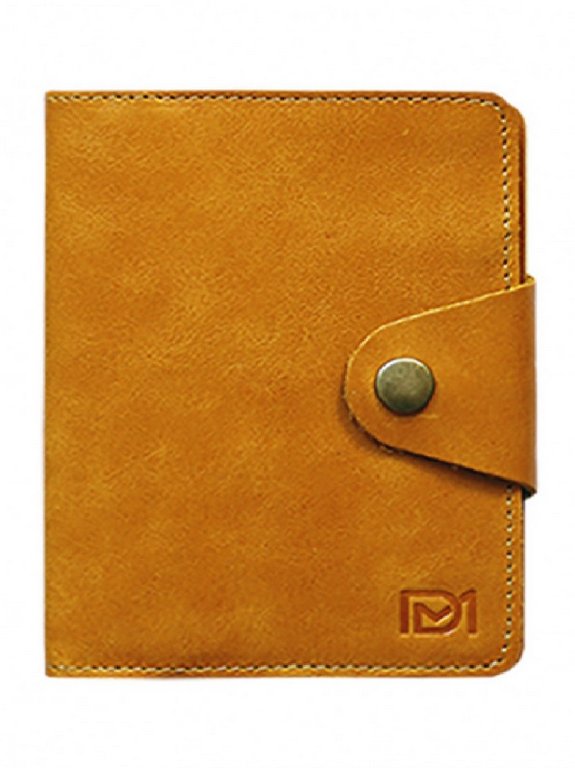 Обложка для паспорта D.Morelli "Титан" с RFID-защитой, нат. кожа, жёлтый